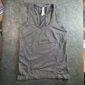 Athleta Tank Top Womens M Black White Striped Racerback Performance